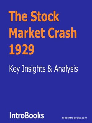 cover image of The Stock Market Crash 1929